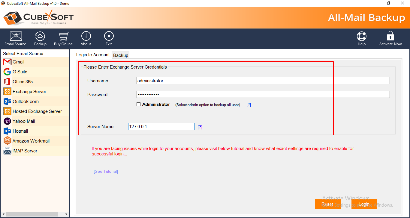 exchange server backup tool