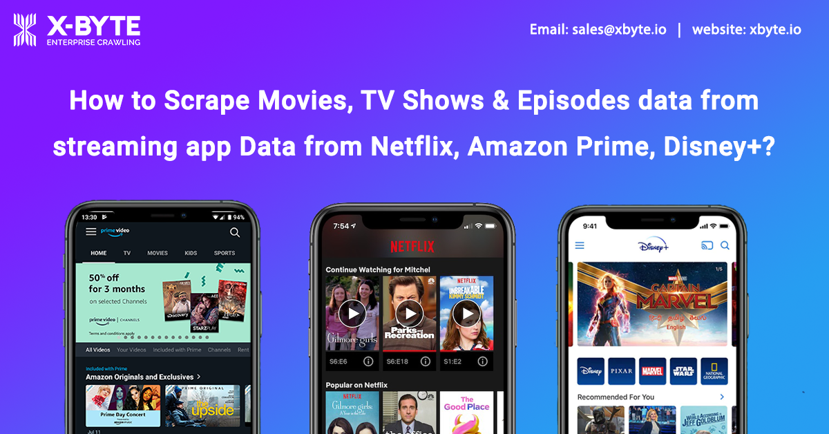 How to Scrape Movies, TV Shows & Episodes data from streaming app Data from Netflix, Amazon Prime, Disney+ ?