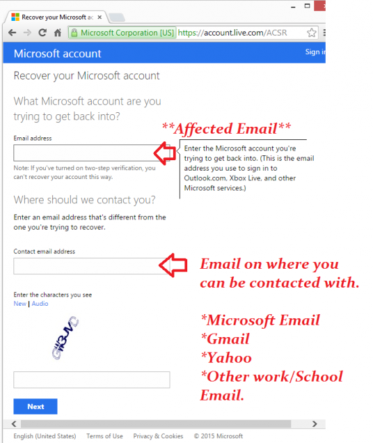 recover Microsoft account