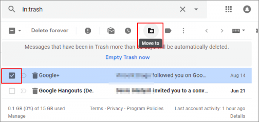 does gmail save deleted emails